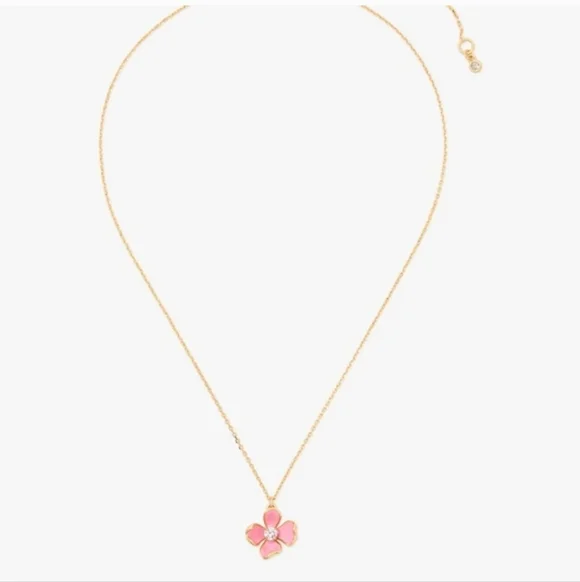 Kate Spade Gold and Pink Floral Necklace - Picture 2 of 6